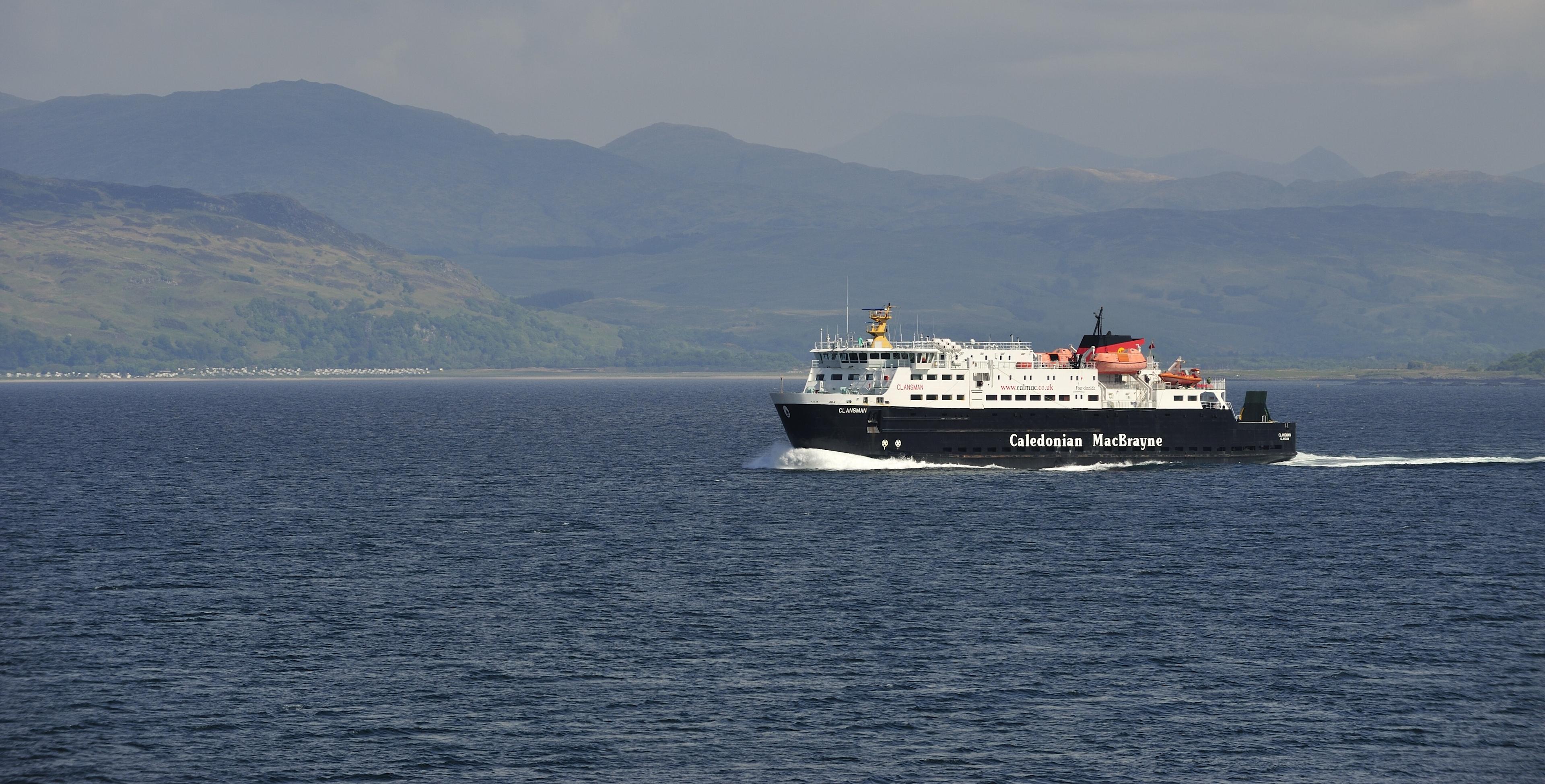 A ferry travelling.